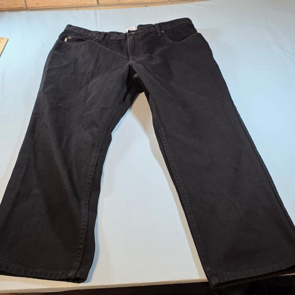 LL Bean Mens Classic Fit Black Denim Jeans 40x28 100% Cotton 220626